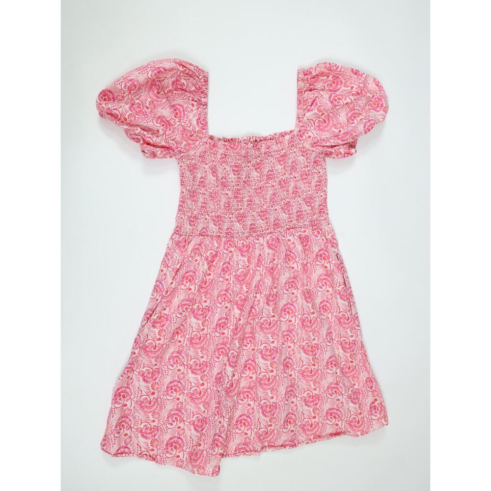 J.Crew New Pink Floral Smocked Mini Dress Puff Sleeve Cotton Coastal Romantic S - Picture 9 of 16